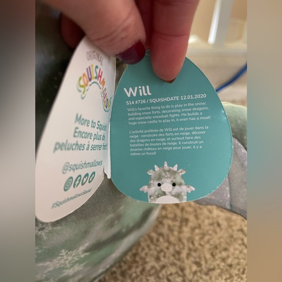 Squishmallows Original Kellytoys Plush 14 Inch Will the Light Green Dragon - Picture 4 of 9